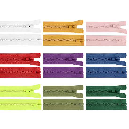 Two-way plastic zipper no 5, open-end, 2 sliders, length 80 cm, jacket - Beige (10 Pieces) Two-way plastic zipper no 5, open-end, 2 sliders, length 80 cm, jacket - Beige (10 Pieces)