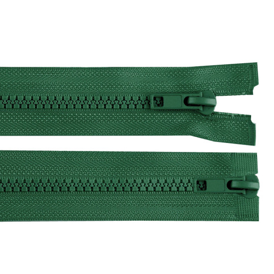 Fermeture éclair bidirectionnelle en plastique no 5, extrémité ouverte, 2 glissières, longueur 85 cm, pour veste - Gris-vert (10 Pièces) Fermeture éclair bidirectionnelle en plastique no 5, extrémité ouverte, 2 glissières, longueur 85 cm, pour veste - Gris-vert (10 Pièces)