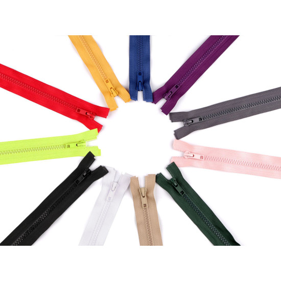 Fermeture éclair bidirectionnelle en plastique no 5, extrémité ouverte, 2 glissières, longueur 85 cm, pour veste - Gris-vert (10 Pièces) Fermeture éclair bidirectionnelle en plastique no 5, extrémité ouverte, 2 glissières, longueur 85 cm, pour veste - Gris-vert (10 Pièces)