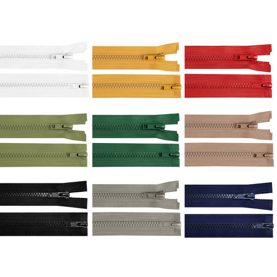 Fermeture éclair bidirectionnelle en plastique no 5, extrémité ouverte, 2 glissières, longueur 90 cm, pour veste - Gris-vert (1 Pièce) Fermeture éclair bidirectionnelle en plastique no 5, extrémité ouverte, 2 glissières, longueur 90 cm, pour veste - Gris-vert (1 Pièce)