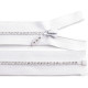 Rhinestone plastic zipper no 4, length 50 cm - White (1 Piece) Rhinestone plastic zipper no 4, length 50 cm - White (1 Piece)