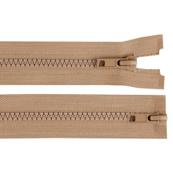 Two-way plastic jacket zipper no 5, 2 sliders, length 100 cm - Beige (1 Piece)