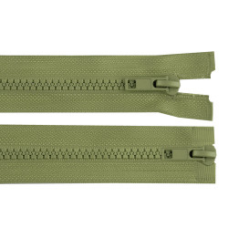 Two-way plastic jacket zipper no 5, 2 sliders, length 100 cm - Khaki (1 Piece)