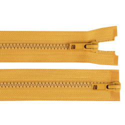 Two-way plastic jacket zipper no 5, 2 sliders, length 100 cm - Mustard (1 Piece)