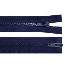 Two-way plastic jacket zipper no 5, 2 sliders, length 100 cm - Blue dark (1 Piece)