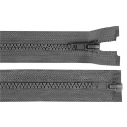 Two-way plastic jacket zipper no 5, 2 sliders, length 100 cm - Dark grey (1 Piece)
