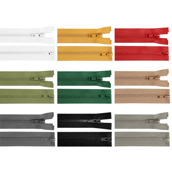 Two-way plastic jacket zipper no 5, 2 sliders, length 100 cm - Red (10 Pieces) Two-way plastic jacket zipper no 5, 2 sliders, length 100 cm - Red (10 Pieces)