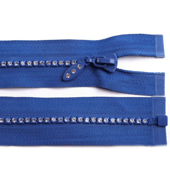 Rhinestone plastic zipper no 4, length 65 cm - White (1 Piece) Rhinestone plastic zipper no 4, length 65 cm - White (1 Piece)