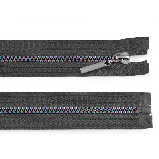 Rainbow plastic zipper no 5, length 50 cm - White (10 Pieces)