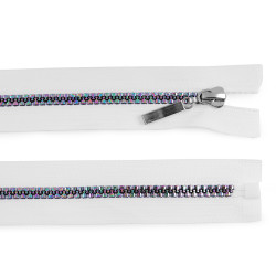 Rainbow plastic zipper no 5, length 60 cm - White (1 Piece)