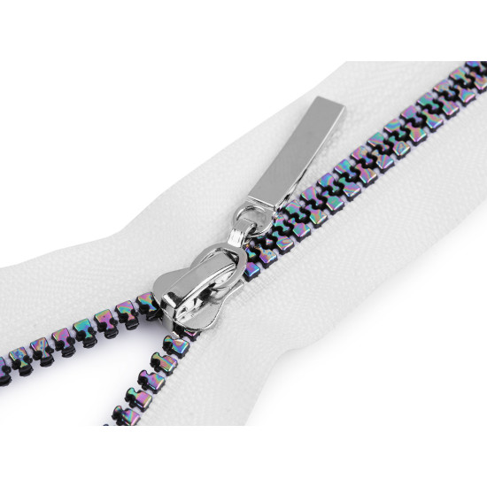 Rainbow plastic zipper no 5, length 80 cm - Grey (25 Pieces)