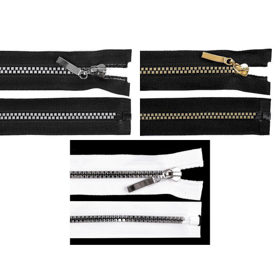 Plastic / vislon zipper no 5,length 40 cm, square teeth - Black (1 Piece) Plastic / vislon zipper no 5,length 40 cm, square teeth - Black (1 Piece)