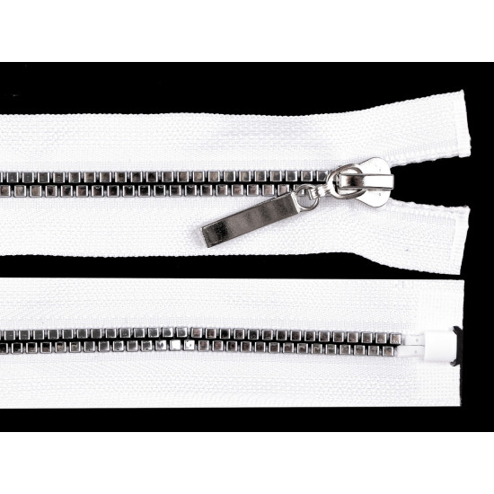 Plastic / vislon zipper no 5, length 60 cm, square teeth - Black (1 Piece) Plastic / vislon zipper no 5, length 60 cm, square teeth - Black (1 Piece)