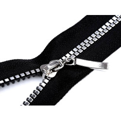 Plastic / vislon zipper no 5, length 60 cm, square teeth - Black (1 Piece)