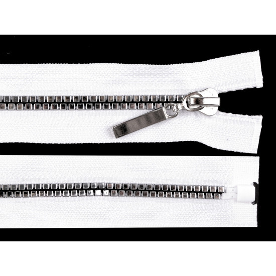 Plastic / vislon zipper no 5, length 80 cm, square teeth - Black (1 Piece) Plastic / vislon zipper no 5, length 80 cm, square teeth - Black (1 Piece)