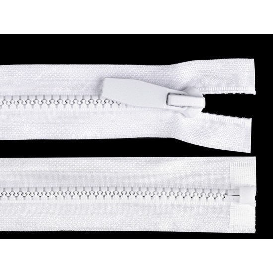 Plastic / vislon no 5, length 60 cm, round teeth - White (1 Piece) Plastic / vislon no 5, length 60 cm, round teeth - White (1 Piece)