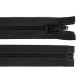 Plastic zipper, no 5, length 80 cm, with reversible slider - Black (1 Piece) Plastic zipper, no 5, length 80 cm, with reversible slider - Black (1 Piece)