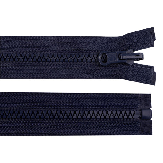 Plastic zipper, no 5, length 80 cm, with reversible slider - Black (1 Piece) Plastic zipper, no 5, length 80 cm, with reversible slider - Black (1 Piece)