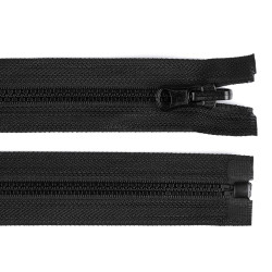 Plastic zipper, no 5, length 90 cm, with reversible slider - Black (1 Piece)