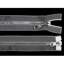 Plastic zipper no 5, 2 sliders / 2-way, open-end, 60 cm, transparent - Transparent (1 Piece)