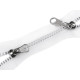 Plastic zipper no 5, 2 sliders / 2-way, open-end, 60 cm, transparent - Transparent (25 Pieces) Plastic zipper no 5, 2 sliders / 2-way, open-end, 60 cm, transparent - Transparent (25 Pieces)
