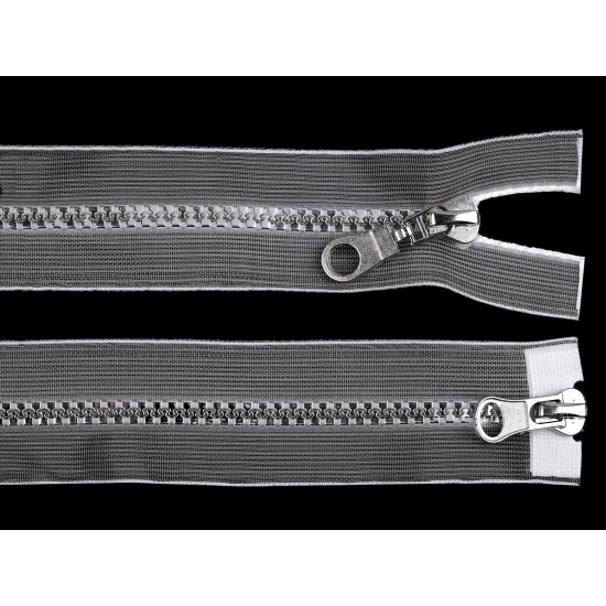 Plastic zipper no 5 2 sliders / 2-way, open-end, 90 cm, transparent - Transparent (25 Pieces) Plastic zipper no 5 2 sliders / 2-way, open-end, 90 cm, transparent - Transparent (25 Pieces)