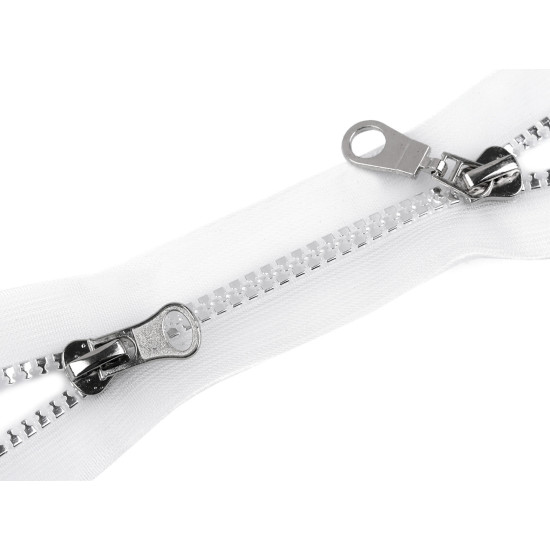 Plastic zipper no 5 2 sliders / 2-way, open-end, 90 cm, transparent - Transparent (25 Pieces) Plastic zipper no 5 2 sliders / 2-way, open-end, 90 cm, transparent - Transparent (25 Pieces)