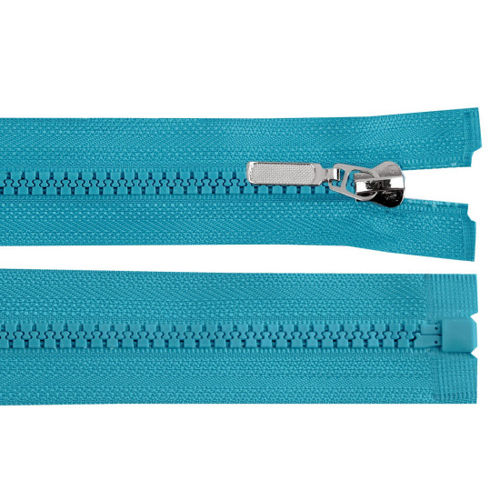 Plastic zipper no 5 length 60 cm with a decorative slider - Powder (1 Piece) Plastic zipper no 5 length 60 cm with a decorative slider - Powder (1 Piece)