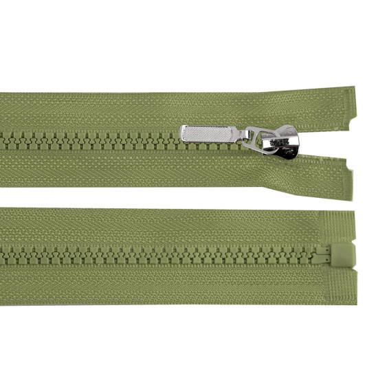 Plastic zipper no 5 length 60 cm with a decorative slider - Powder (1 Piece) Plastic zipper no 5 length 60 cm with a decorative slider - Powder (1 Piece)