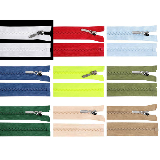 Plastic zipper no 5 length 70 cm with a decorative slider - Black (1 Piece) Plastic zipper no 5 length 70 cm with a decorative slider - Black (1 Piece)