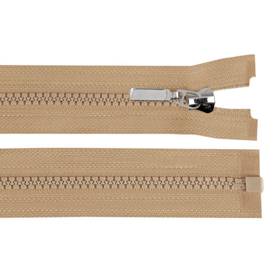 Plastic zipper no 5 length 80 cm with a decorative slider - White (1 Piece) Plastic zipper no 5 length 80 cm with a decorative slider - White (1 Piece)