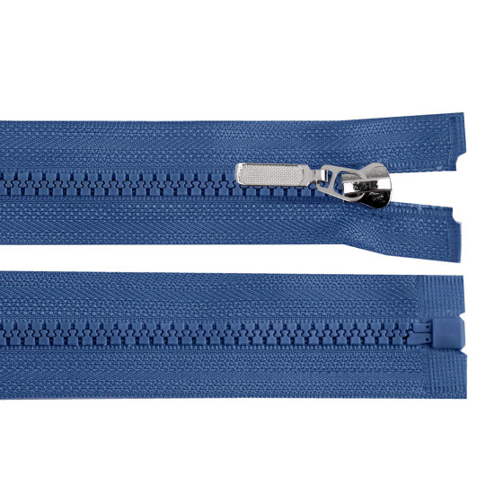 Plastic zipper no 5, length 90 cm with a decorative slider - Spruce green (1 Piece) Plastic zipper no 5, length 90 cm with a decorative slider - Spruce green (1 Piece)