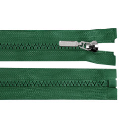 Plastic zipper no 5, length 90 cm with a decorative slider - Spruce green (1 Piece)