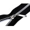 Fermeture éclair en plastique n<sup>o</sup> 5, longueur 90 cm, dents carrées - Noir (1 Pièce)