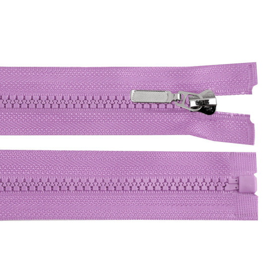 Plastic zipper no 5, length 30 cm with decorative slider - Violet lilac (1 Piece) Plastic zipper no 5, length 30 cm with decorative slider - Violet lilac (1 Piece)