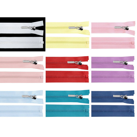 Plastic zipper no 5, length 30 cm with decorative slider - Violet lilac (1 Piece) Plastic zipper no 5, length 30 cm with decorative slider - Violet lilac (1 Piece)