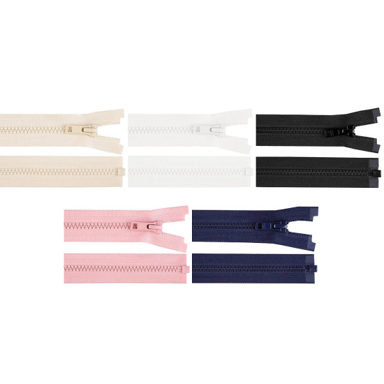 Fermeture éclair ykk en plastique, n<sup>o</sup> 5, longueur 50 cm, pour vestes - Noir (50 Pièces) Fermeture éclair ykk en plastique, n<sup>o</sup> 5, longueur 50 cm, pour vestes - Noir (50 Pièces)