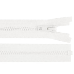 Fermeture éclair ykk en plastique, n<sup>o</sup> 5, longueur 75 cm, pour vestes - Blanc (1 Pièce)
