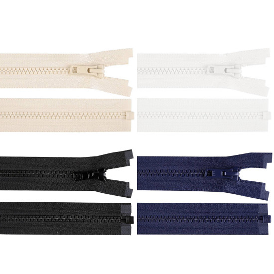Fermeture éclair ykk en plastique, n<sup>o</sup> 5, longueur 80 cm, pour vestes - Crème (50 Pièces) Fermeture éclair ykk en plastique, n<sup>o</sup> 5, longueur 80 cm, pour vestes - Crème (50 Pièces)