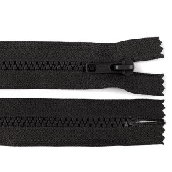 Gt10 nem bontható öntött műanyag cipzár 16 cm - Fekete (1 Darab)