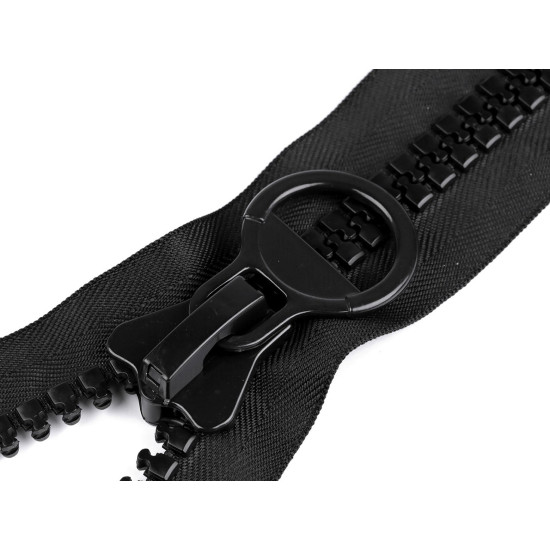 Kostěný zip extra velký no 20 délka 25 cm - Černá (25 Kusy)