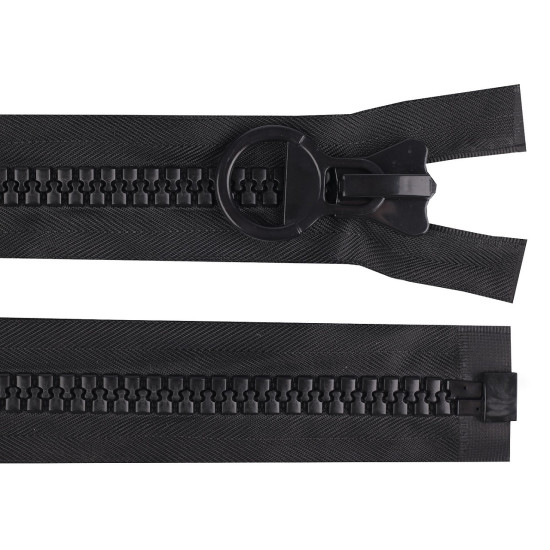 Kostený zips extra veľký no 20 dĺžka 60 cm, 70 cm - Čierna (1 Kus) Kostený zips extra veľký no 20 dĺžka 60 cm, 70 cm - Čierna (1 Kus)