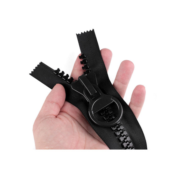 Kostený zips extra veľký no 20 dĺžka 60 cm, 70 cm - Čierna (1 Kus) Kostený zips extra veľký no 20 dĺžka 60 cm, 70 cm - Čierna (1 Kus)