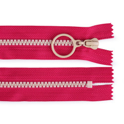 Plastic zipper colored no 5, length 15 cm with a decorative slider - Pink (1 Piece)