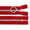 Kostený zips farebný no 5 dĺžka 15 cm s ozdobným jazdcom - Červená (1 Kus)