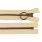 Cerniera in plastica colorata, n. 5, lunghezza: 15 cm, con cursore decorativo - Beige chiaro (1 Pezzo)