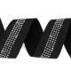 Taśma lampas / rypsowa z szlifowanymi kamyczkami szerokość 30 mm - Czarny (1 Metr) Taśma lampas / rypsowa z szlifowanymi kamyczkami szerokość 30 mm - Czarny (1 Metr)