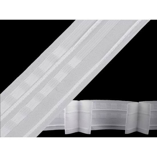 Rufflette cartridge pleat curtain heading width 50 mm - White (100 Meters) Rufflette cartridge pleat curtain heading width 50 mm - White (100 Meters)