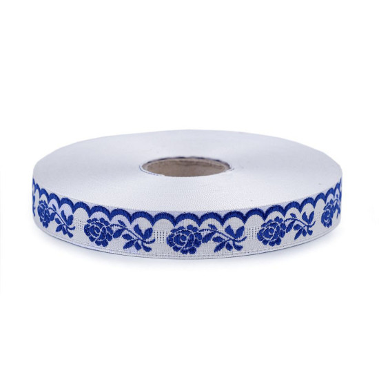 Krajka szerokość 20 mm - Biało - niebieska (25 Metry) Krajka szerokość 20 mm - Biało - niebieska (25 Metry)