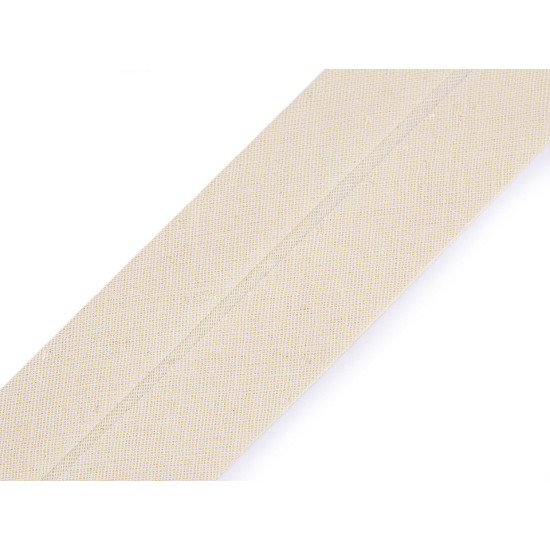 Nastro in sbieco, in cotone, larghezza da chiuso: 40 mm - Bianco (25 Metri) Nastro in sbieco, in cotone, larghezza da chiuso: 40 mm - Bianco (25 Metri)